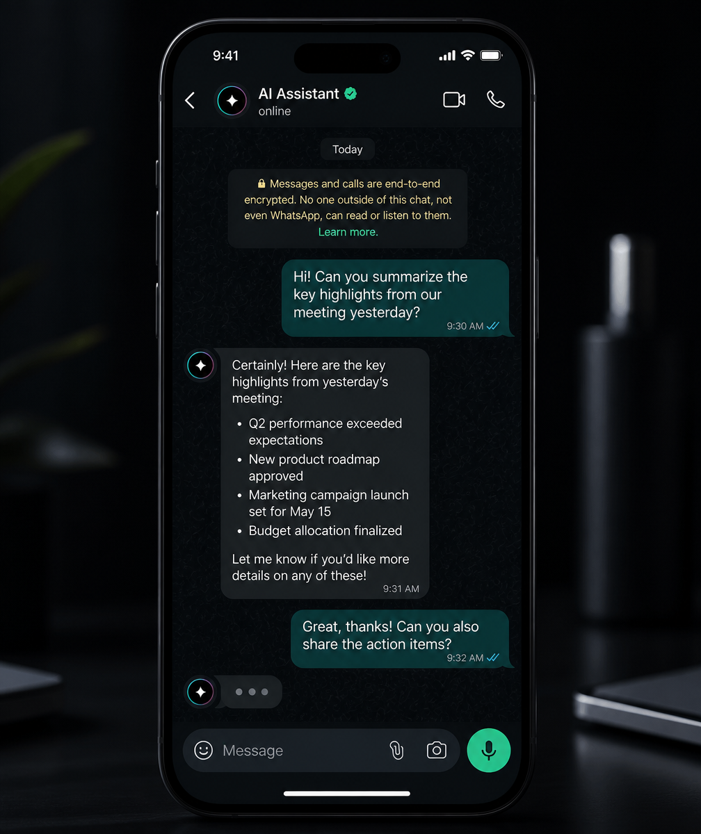 Chatbot inteligente de Epic Tools en una conversación de WhatsApp